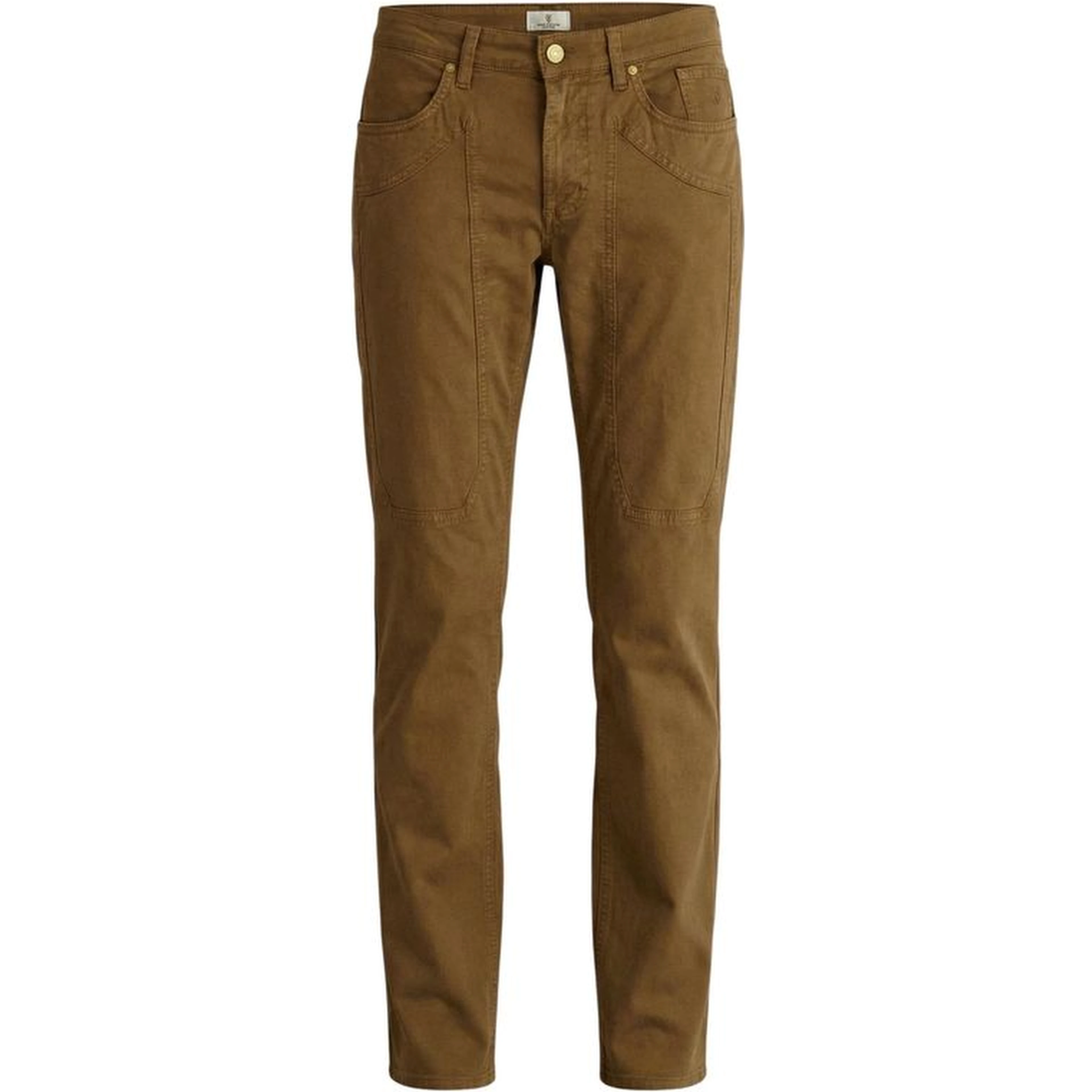 Beige Elastane Skinny Pants