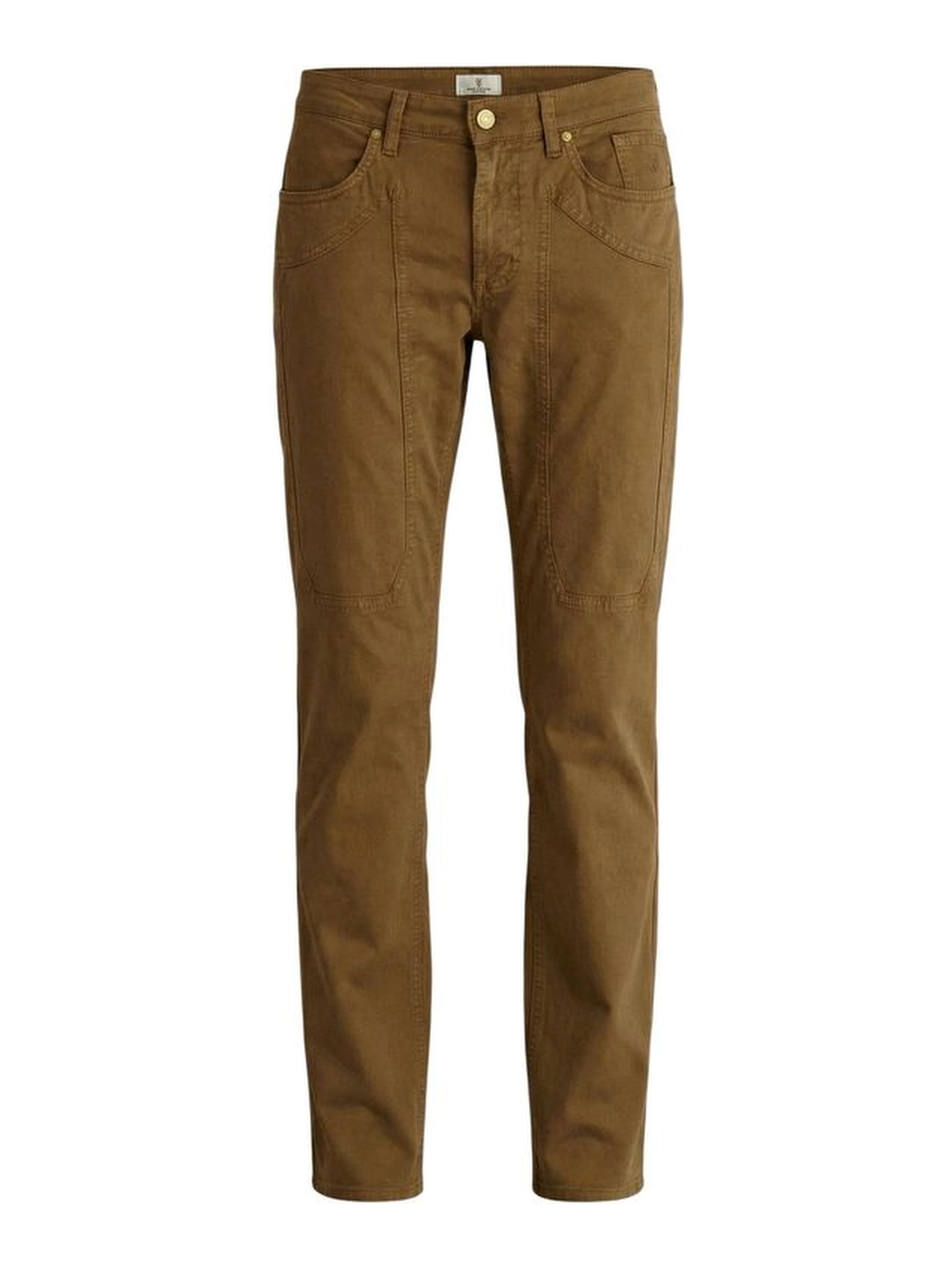 Beige Elastane Skinny Pants