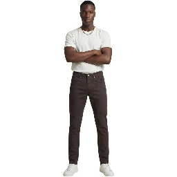 Brown Cotton Skinny Jeans