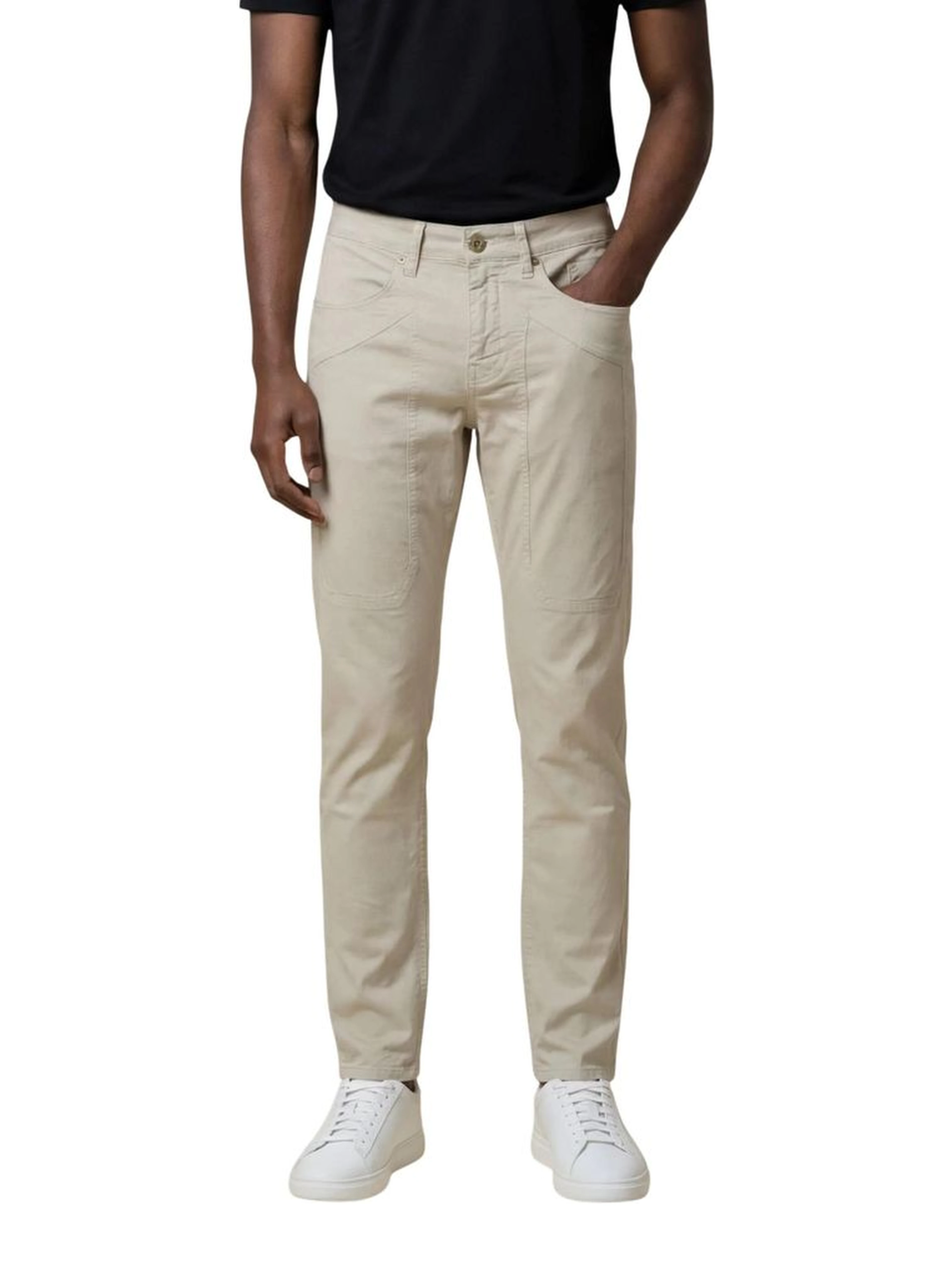 Gray Elastane Skinny Pants