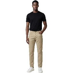 Beige Elastane Skinny Pants