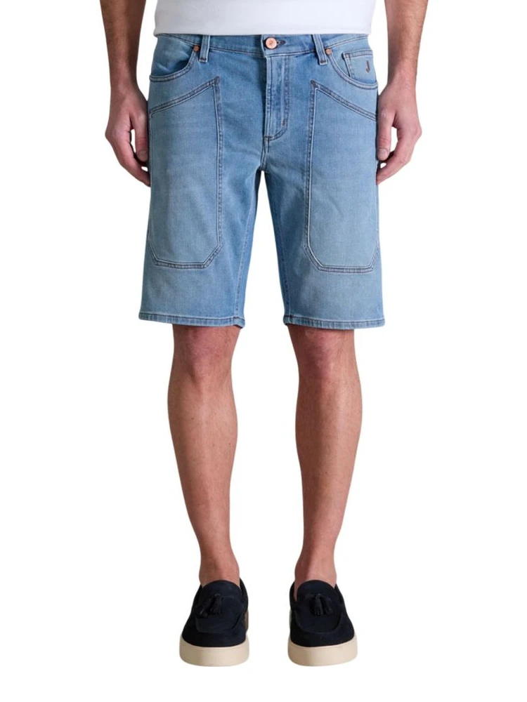 Light Blue Cotton Bermuda Shorts