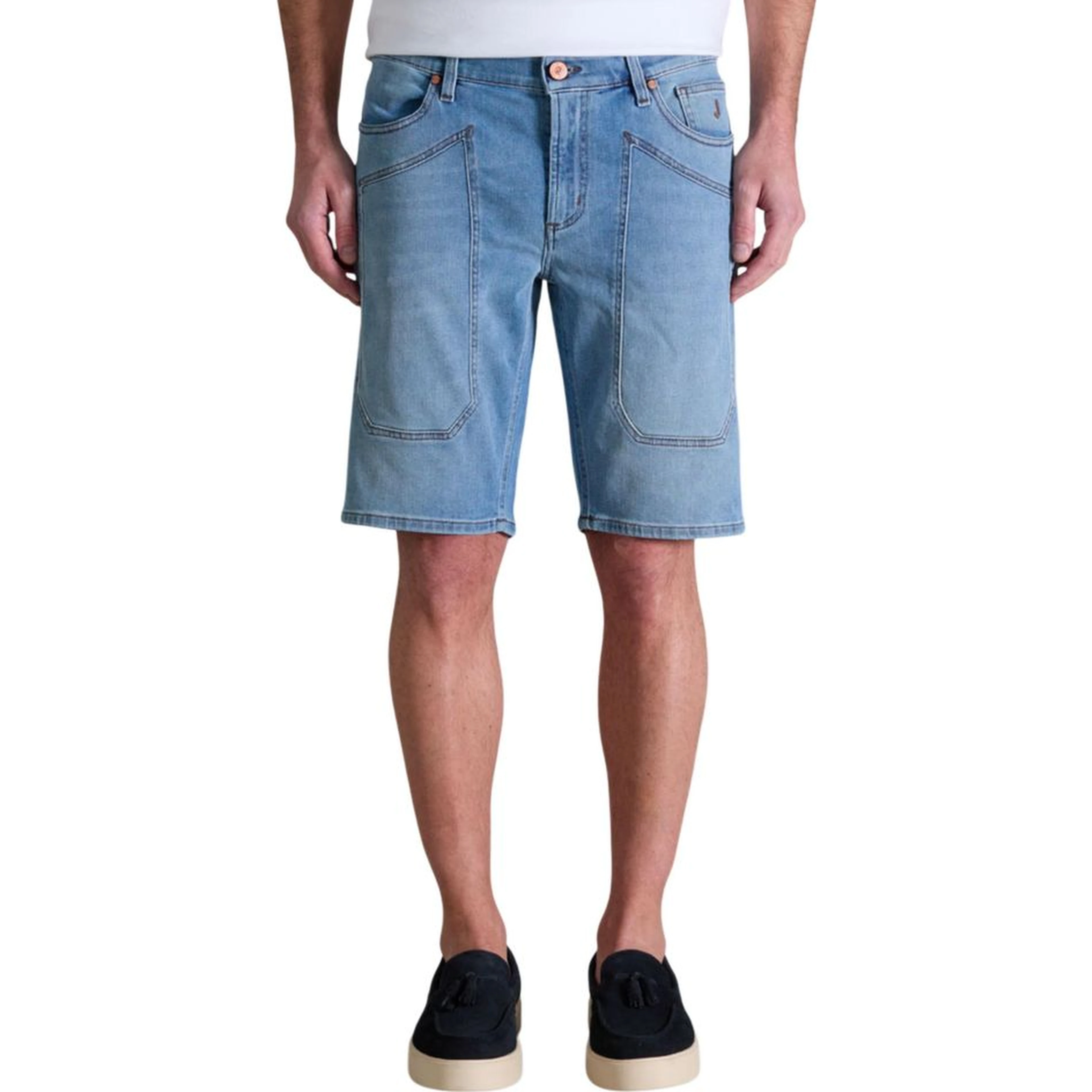 Light Blue Cotton Bermuda Shorts