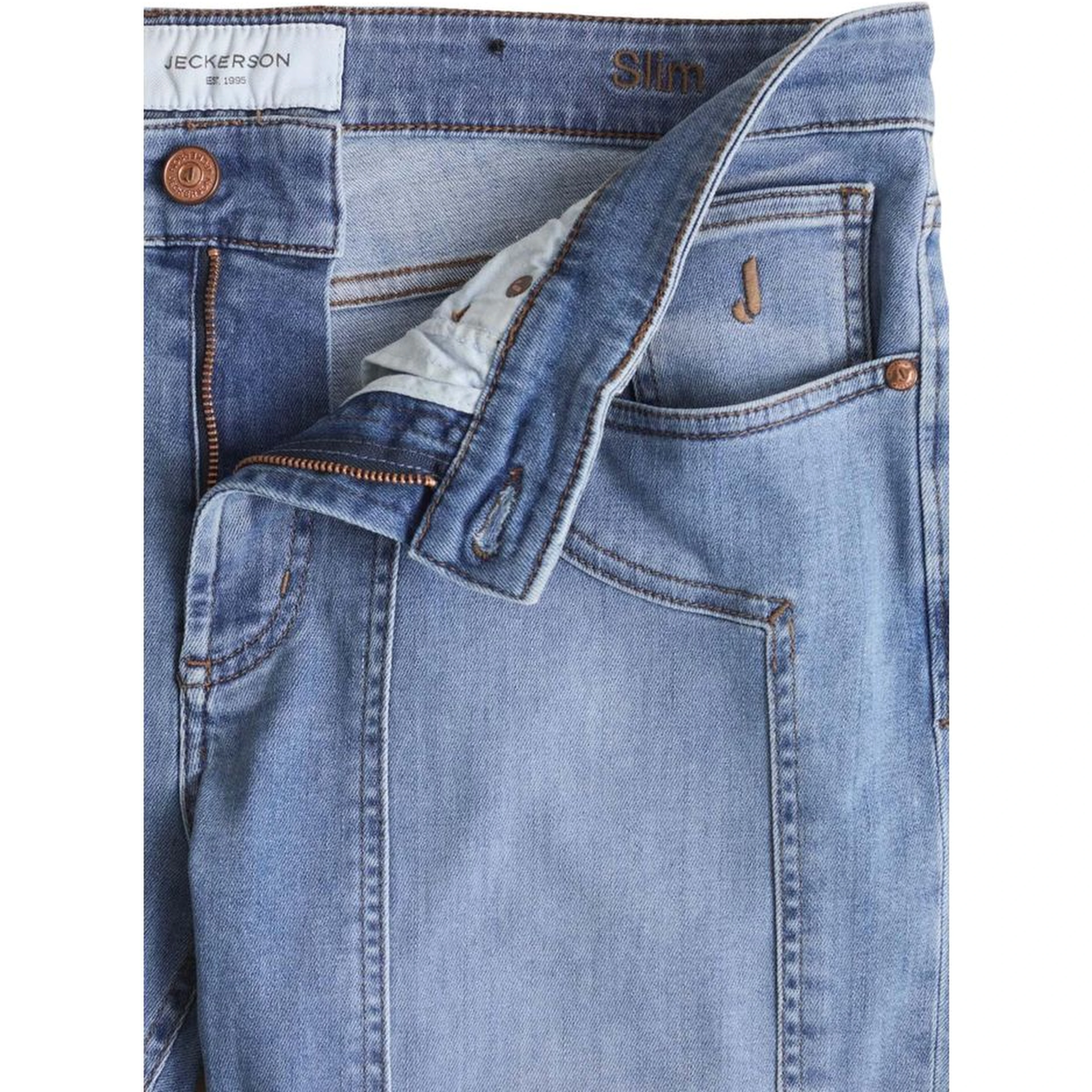 Light Blue Recycled Polyester Skinny Jeans
