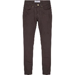 Brown Cotton Skinny Jeans