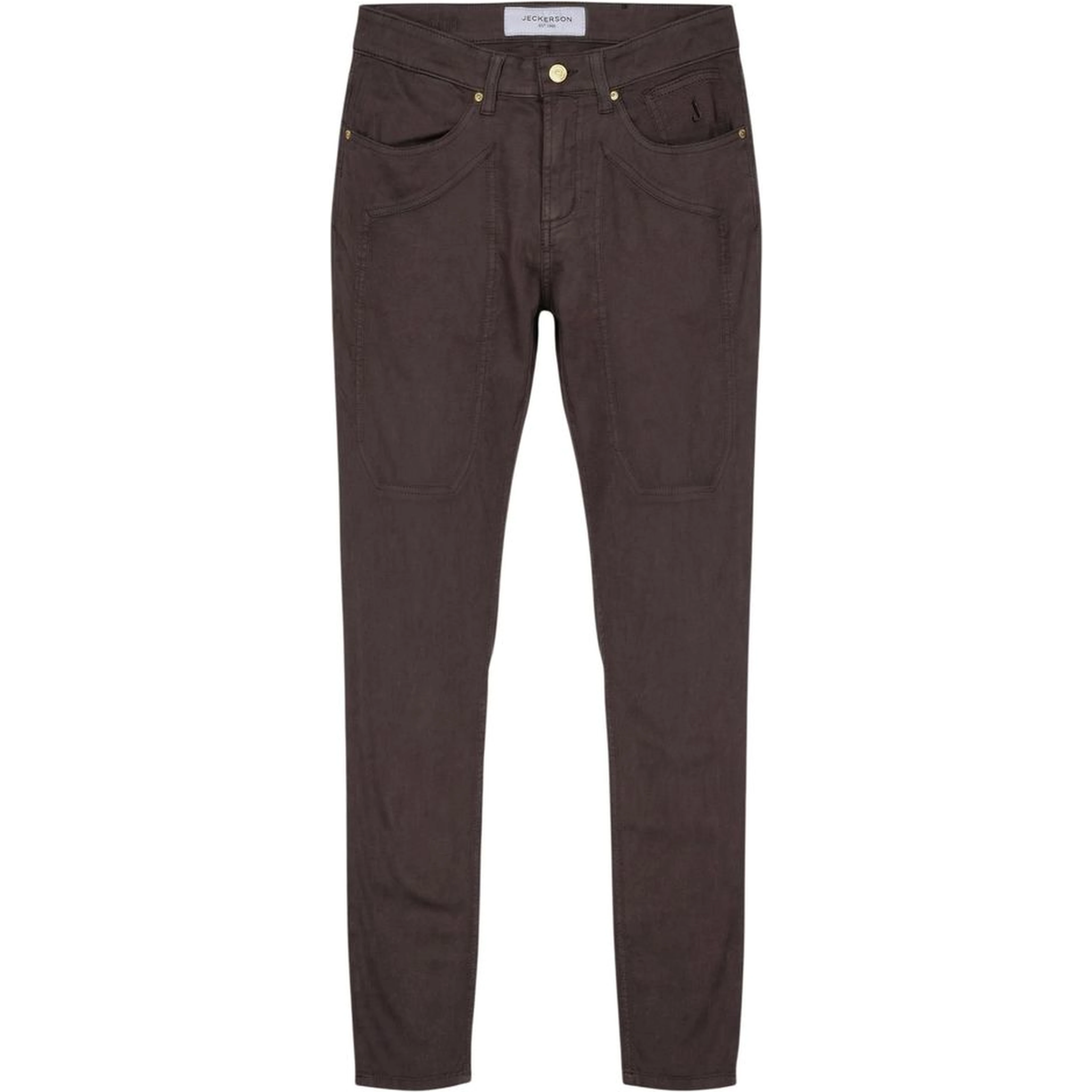 Brown Cotton Skinny Jeans