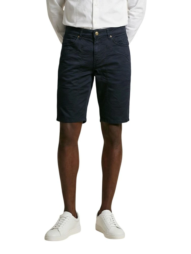 Blue Cotton Bermuda Shorts