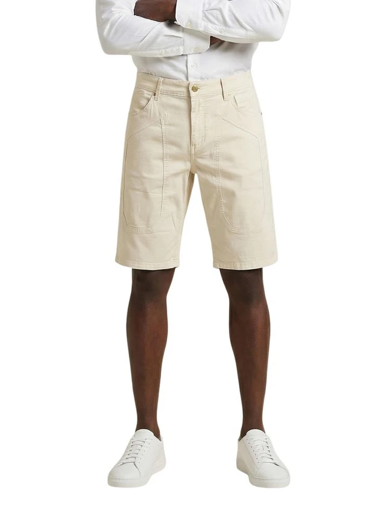 Cream Cotton Bermuda Shorts