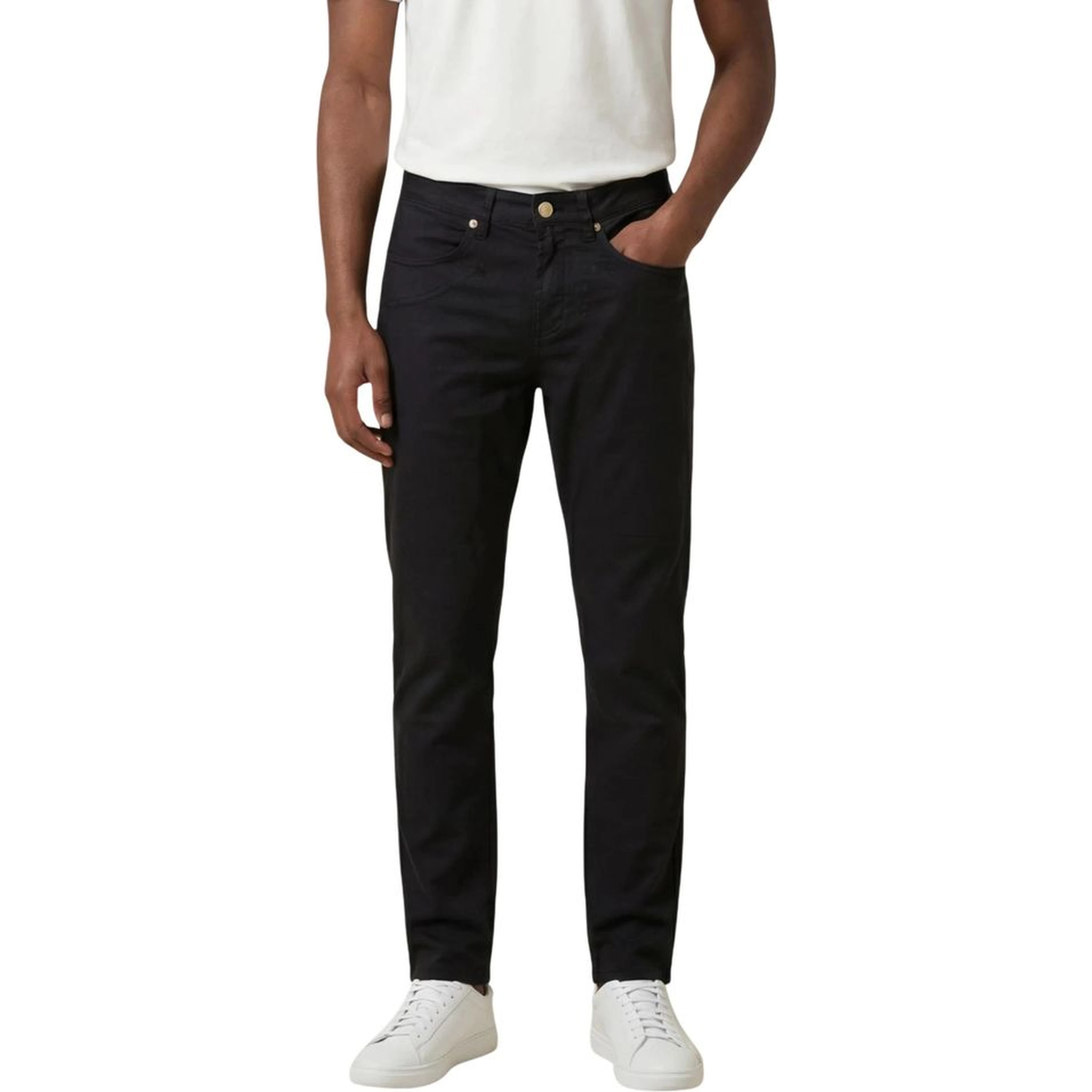 Blue Elastane Skinny Pants