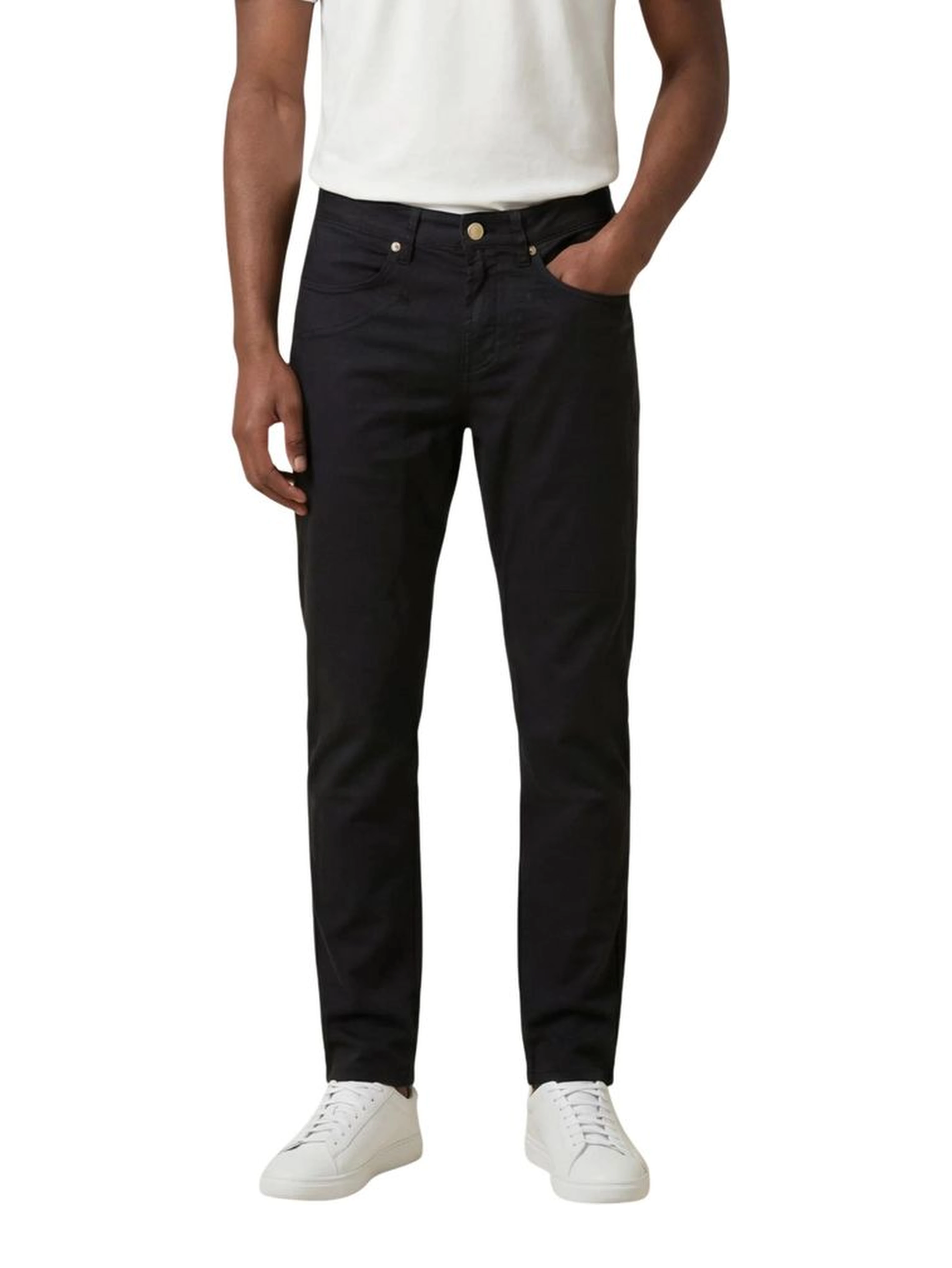 Blue Elastane Skinny Pants