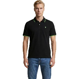 Black Cotton Polo Shirt