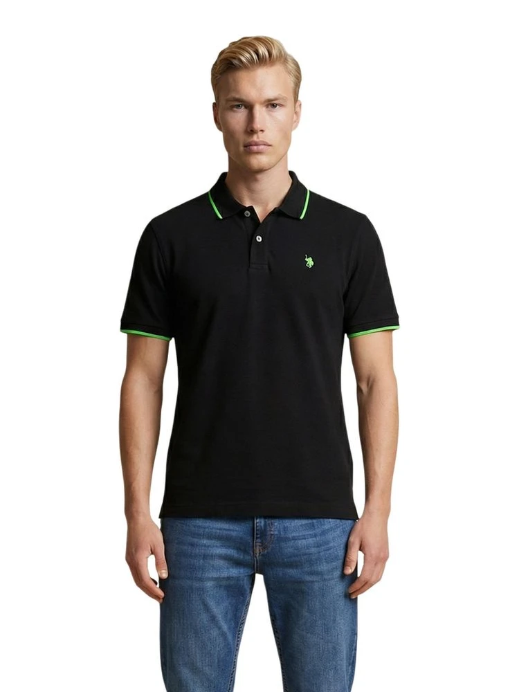 Black Cotton Polo Shirt