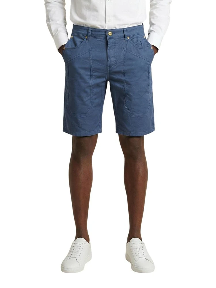 Blue Cotton Bermuda Shorts