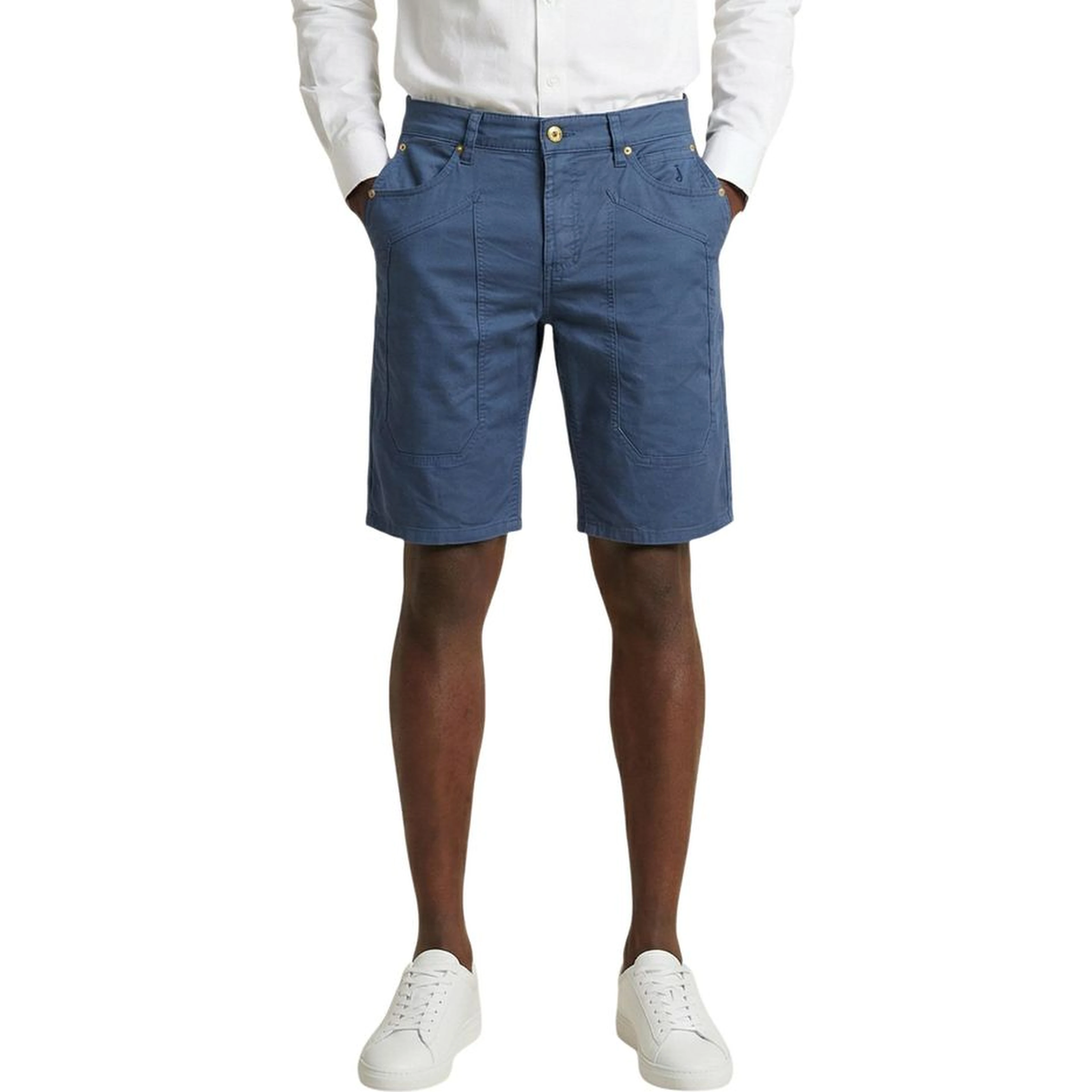 Blue Cotton Bermuda Shorts