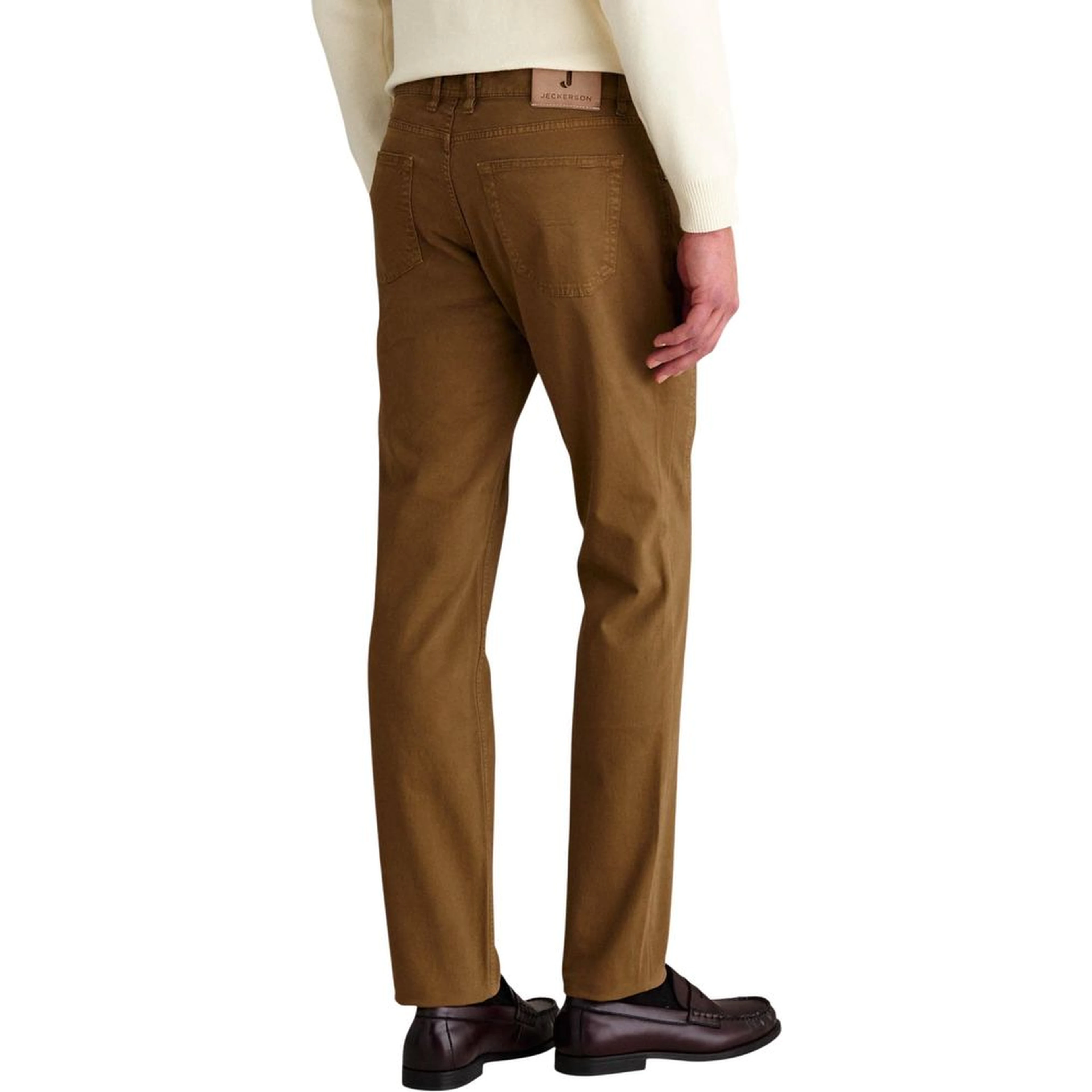 Beige Elastane Skinny Pants