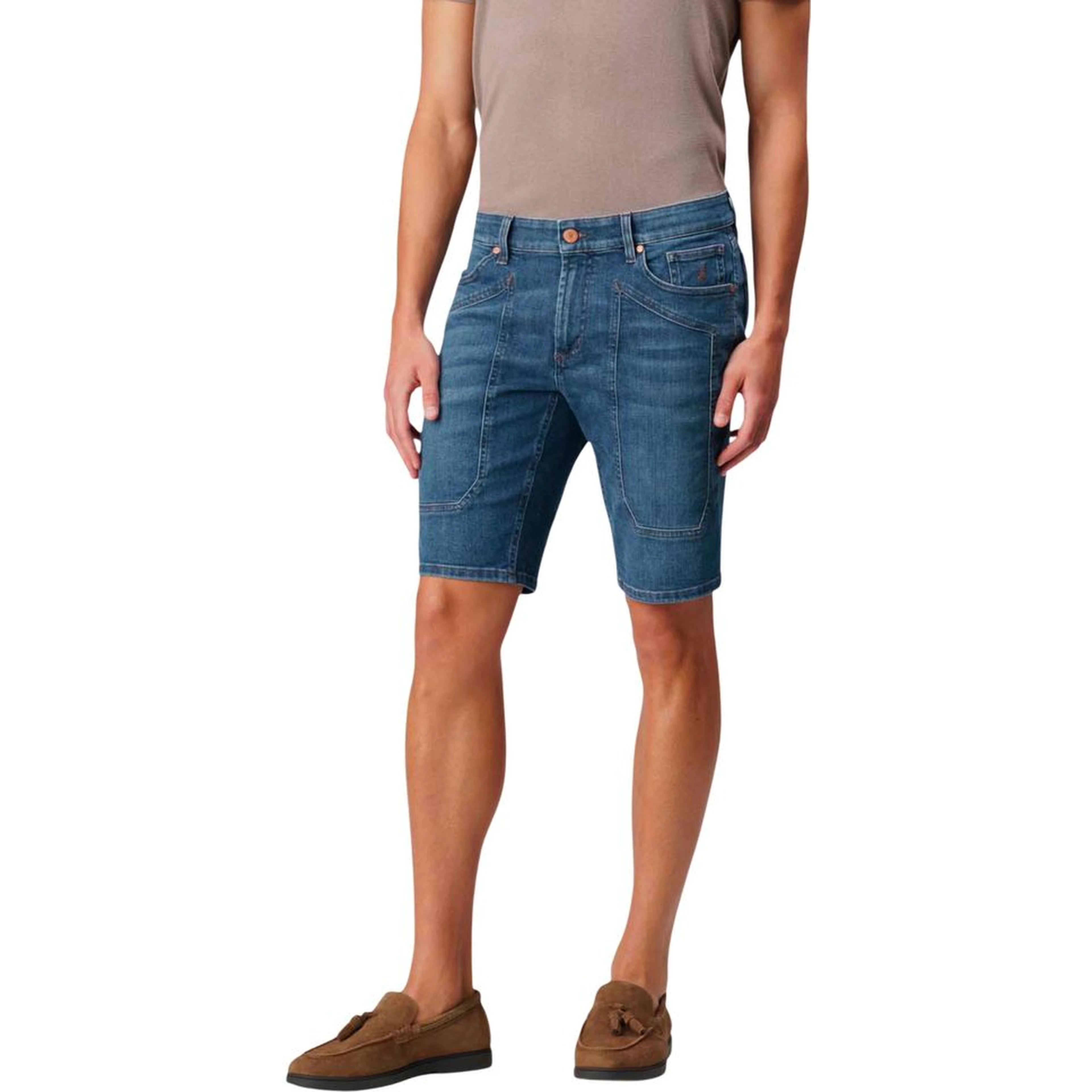 Blue Recycled Cotton Bermuda Shorts