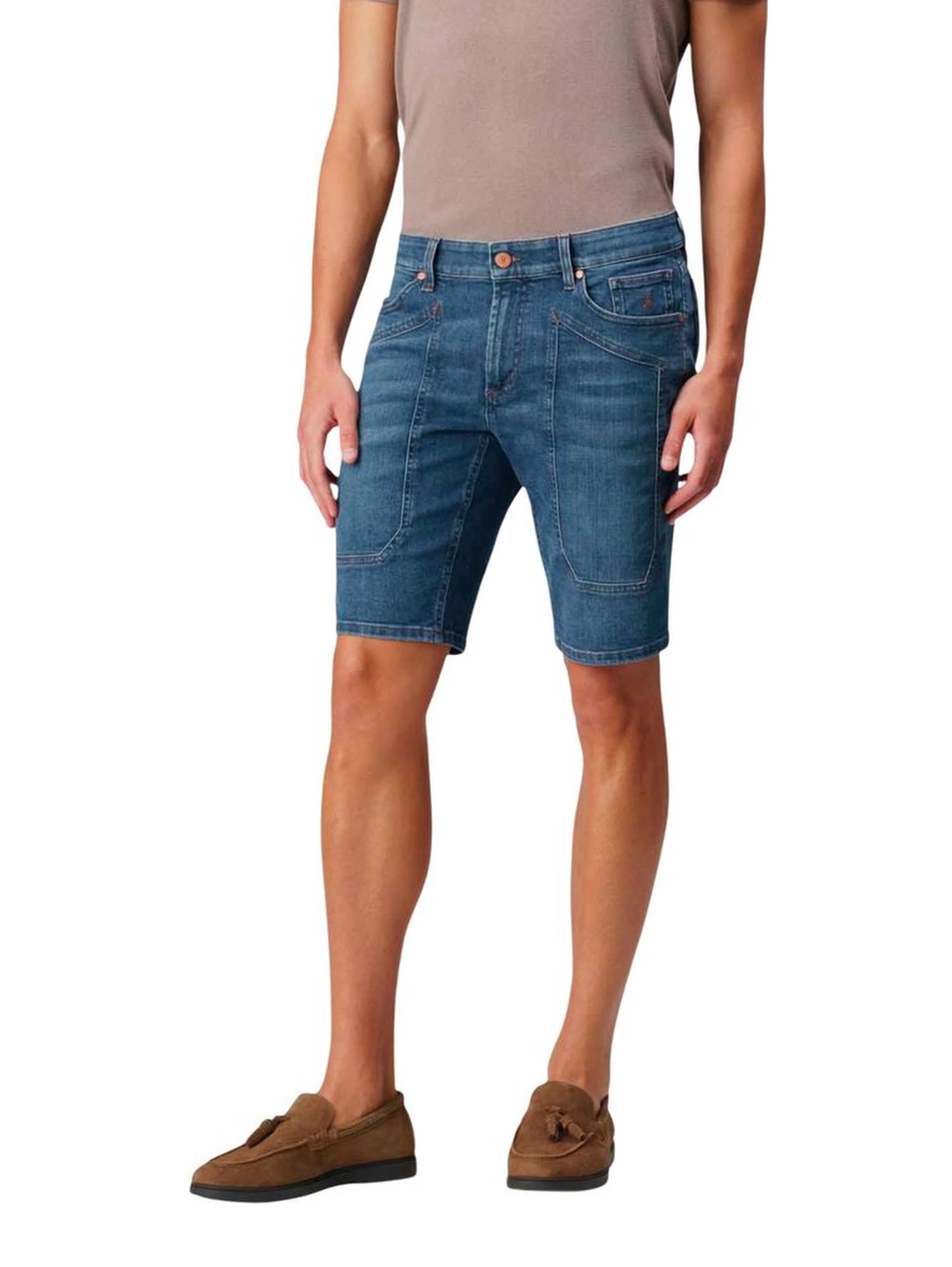 Blue Recycled Cotton Bermuda Shorts
