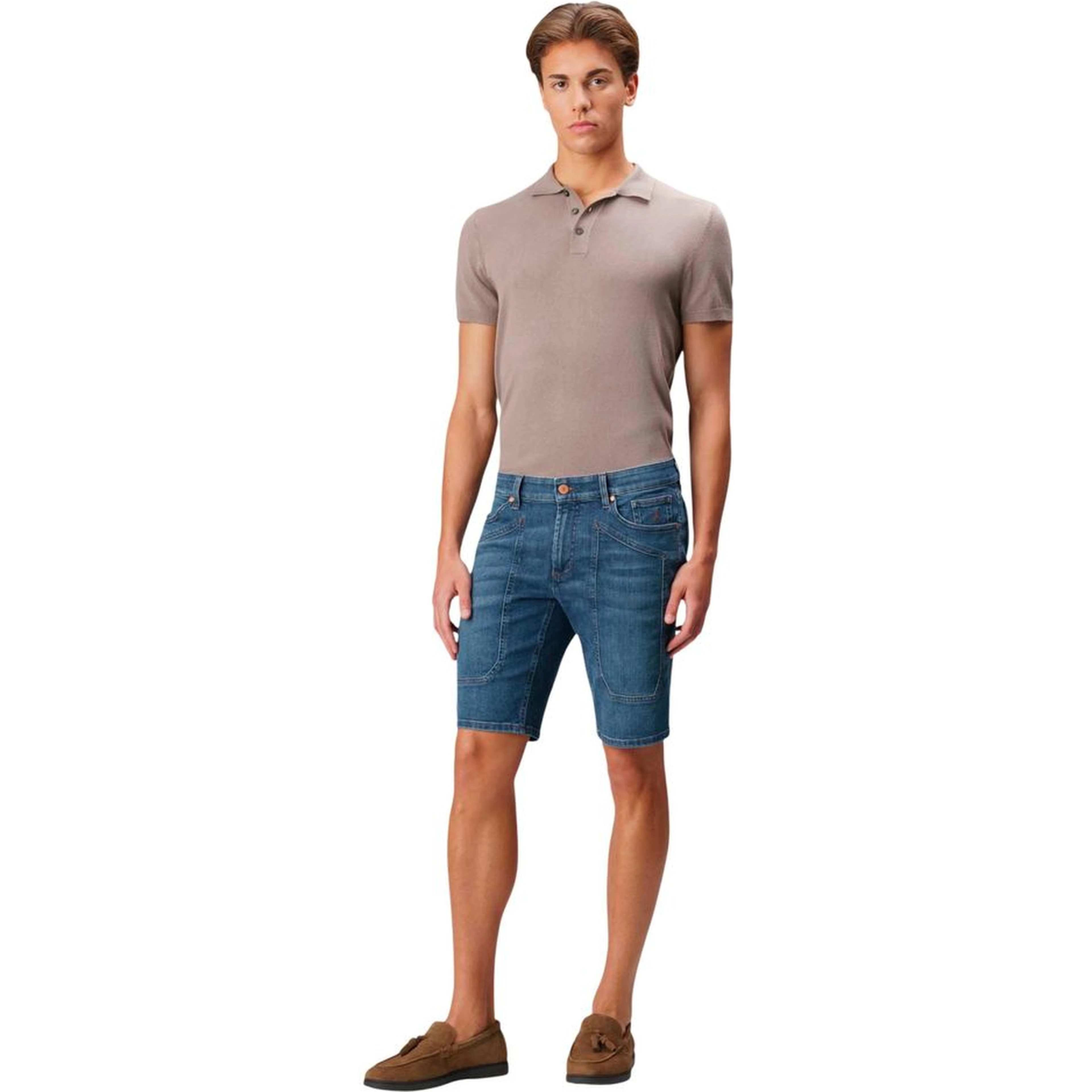 Blue Recycled Cotton Bermuda Shorts