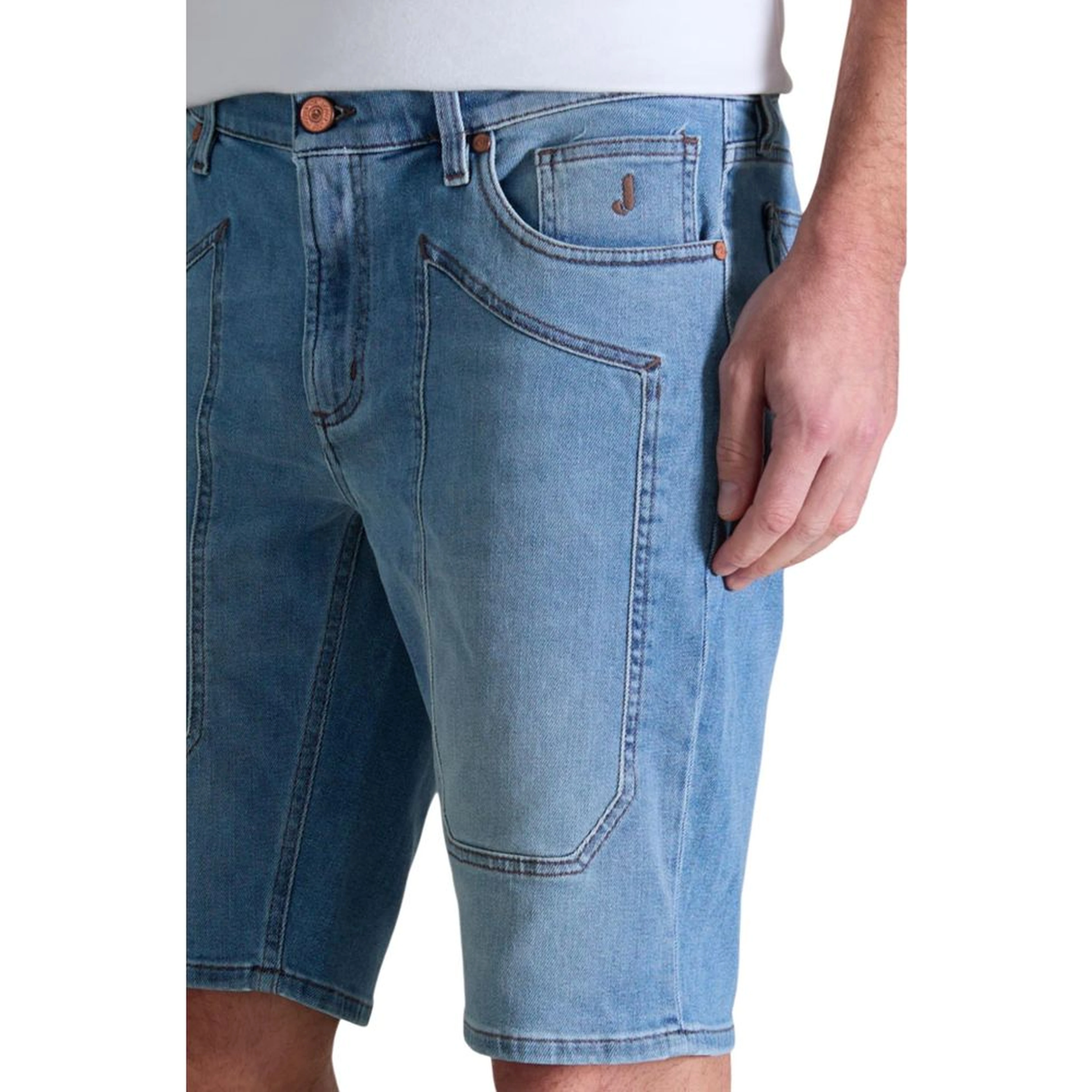 Light Blue Cotton Bermuda Shorts