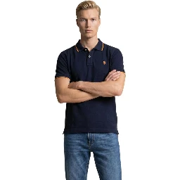 Blue Cotton Polo Shirt