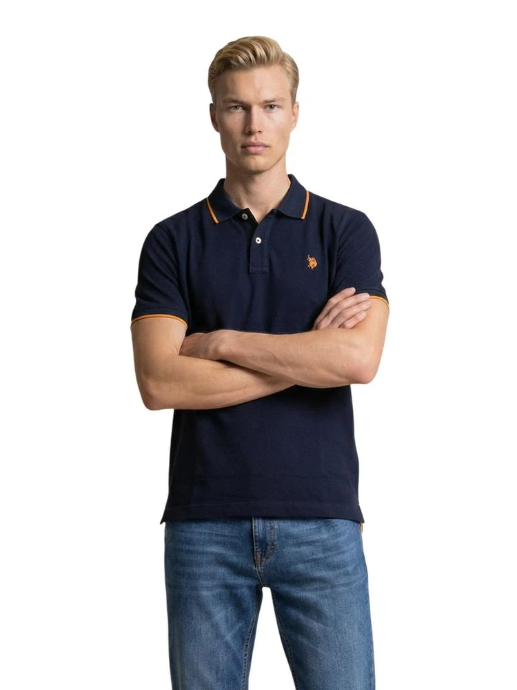 Blue Cotton Polo Shirt