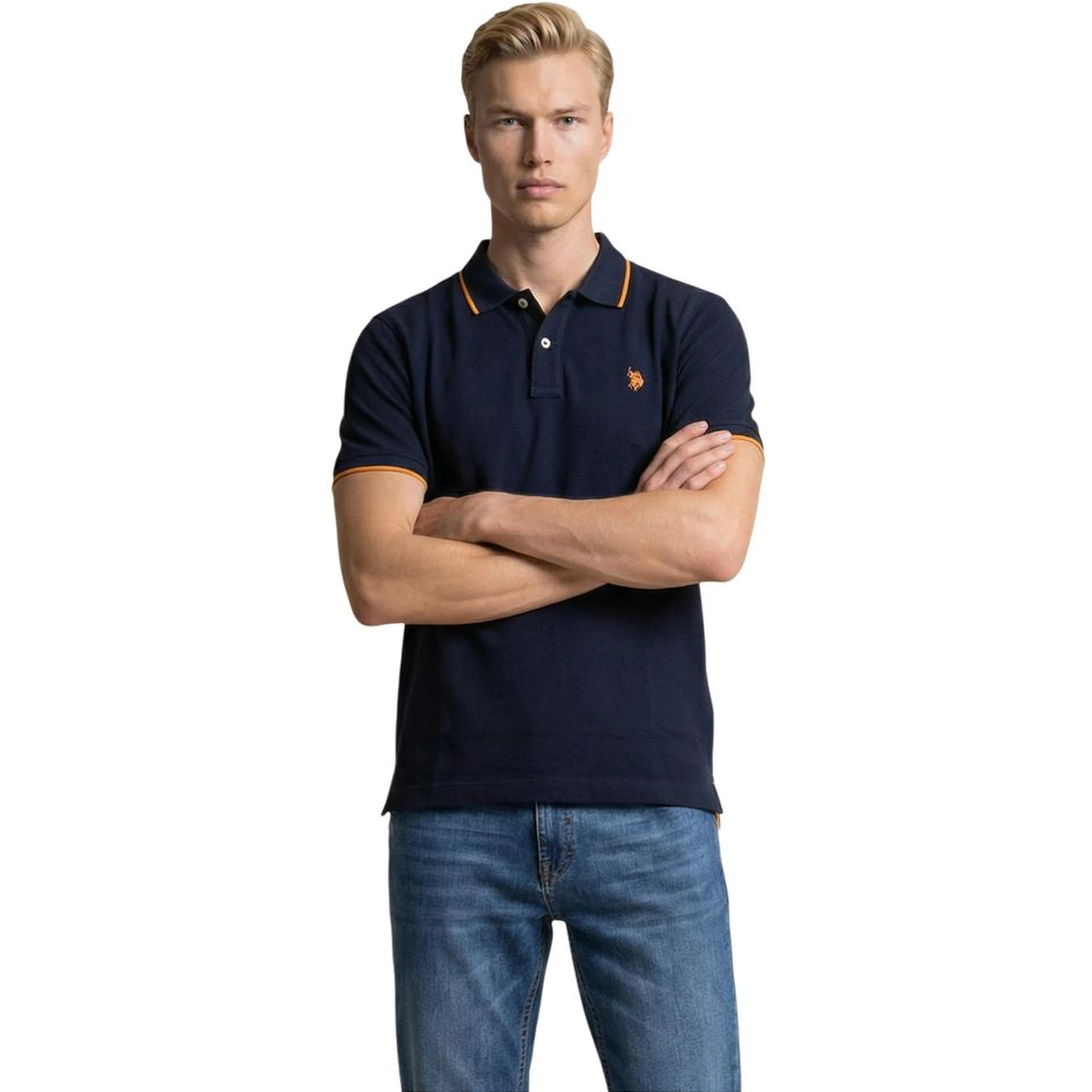 Blue Cotton Polo Shirt