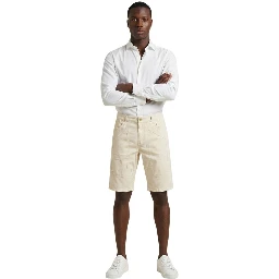 Cream Cotton Bermuda Shorts