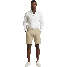Beige Cotton Bermuda Shorts