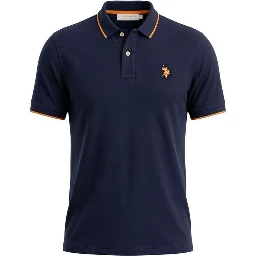 Blue Cotton Polo Shirt