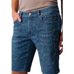 Blue Recycled Cotton Bermuda Shorts