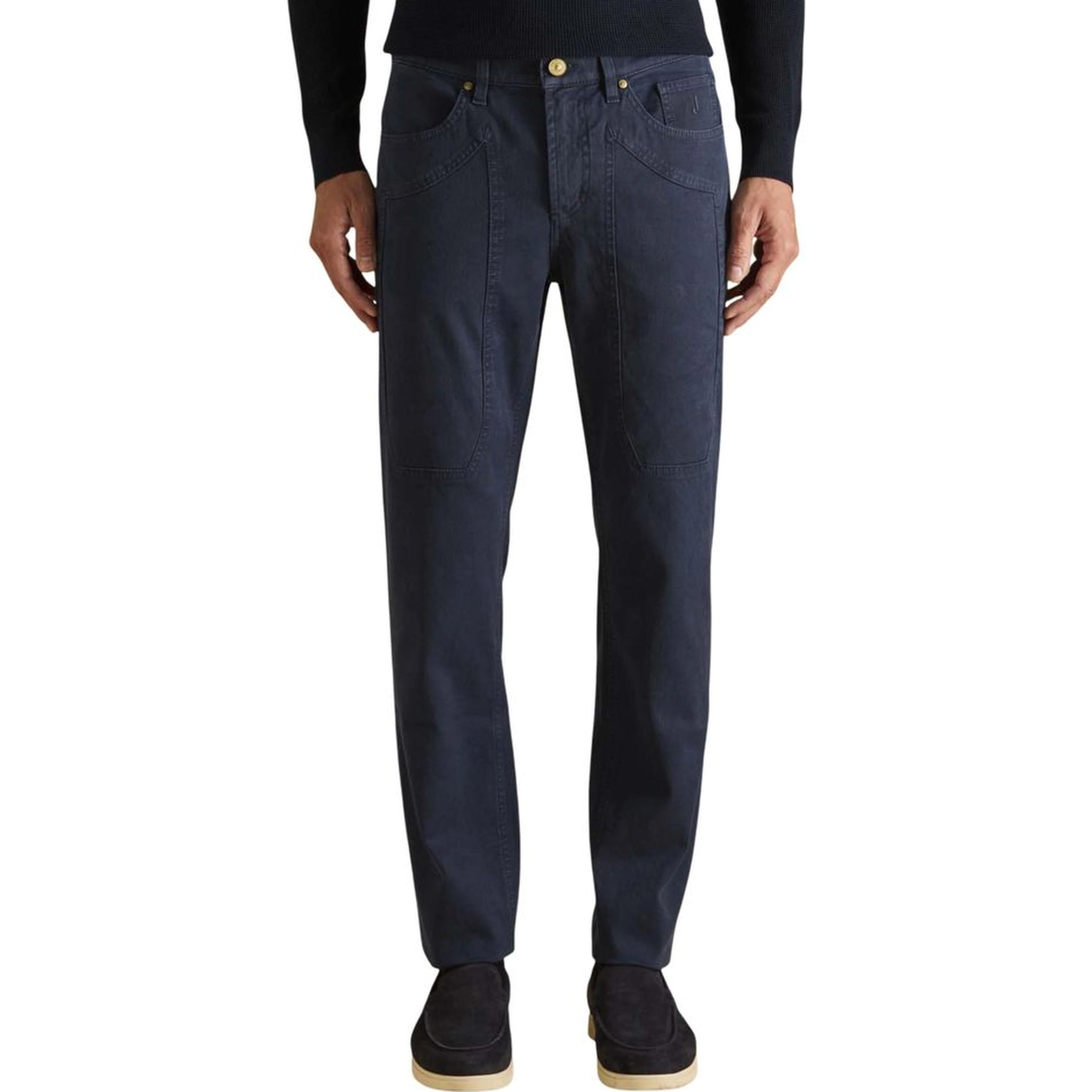 Blue Elastane Skinny Pants