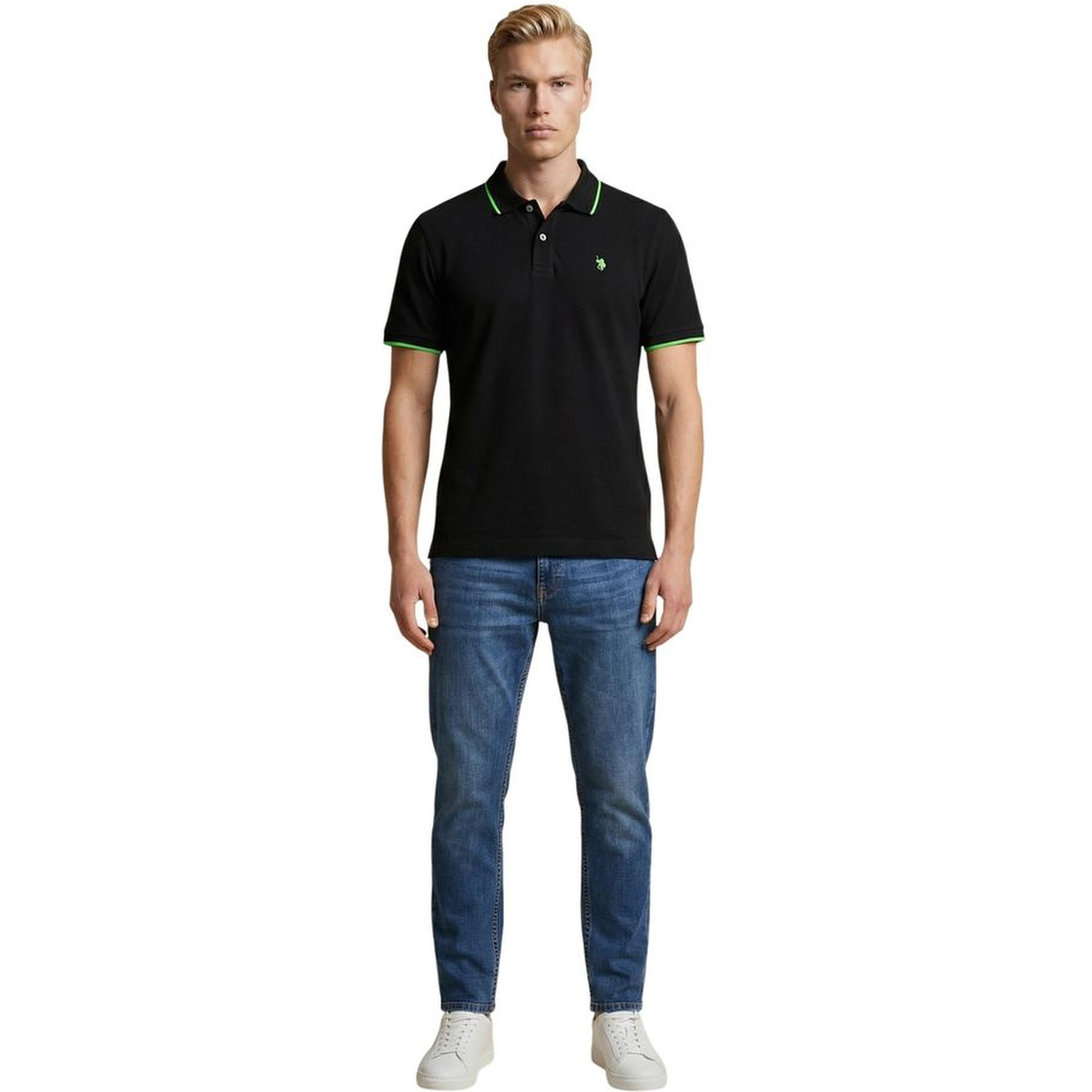 Black Cotton Polo Shirt