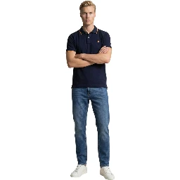 Blue Cotton Polo Shirt