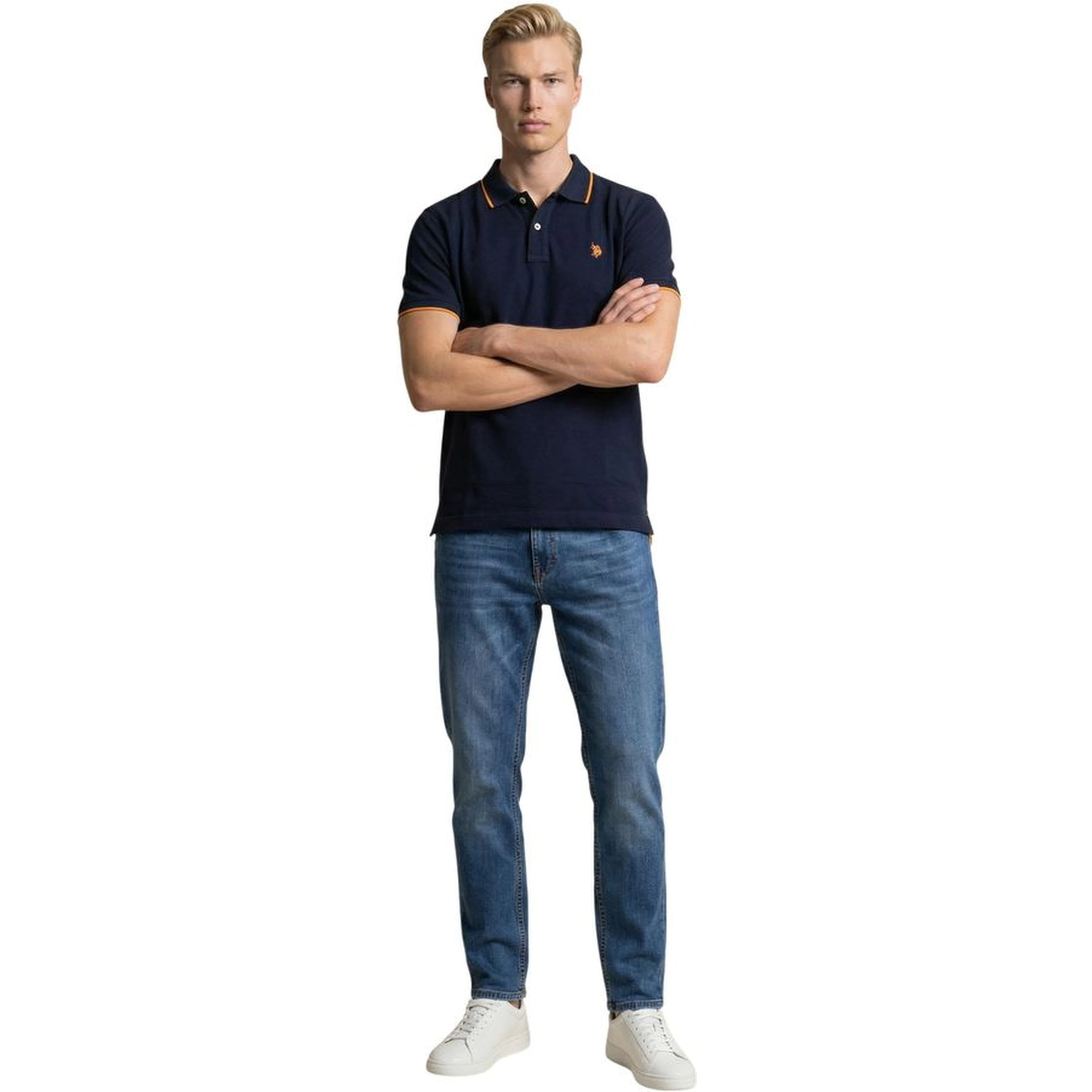 Blue Cotton Polo Shirt
