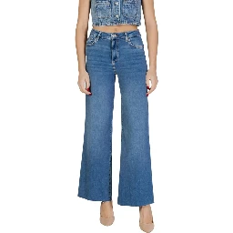 Blue Cotton Bootcut Jeans
