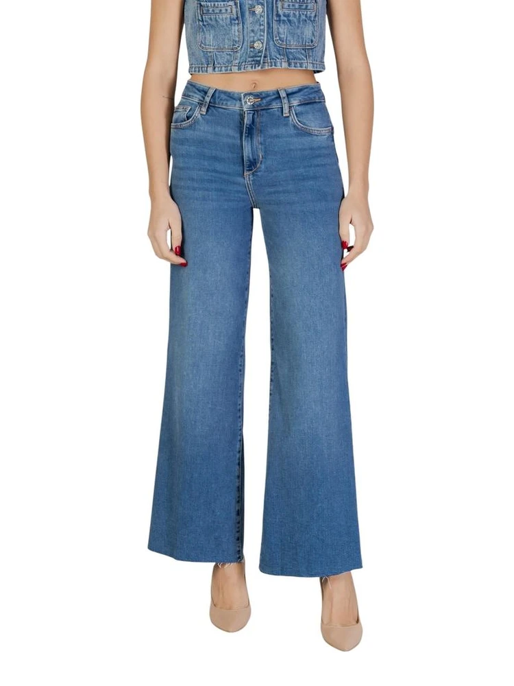 Blue Cotton Bootcut Jeans