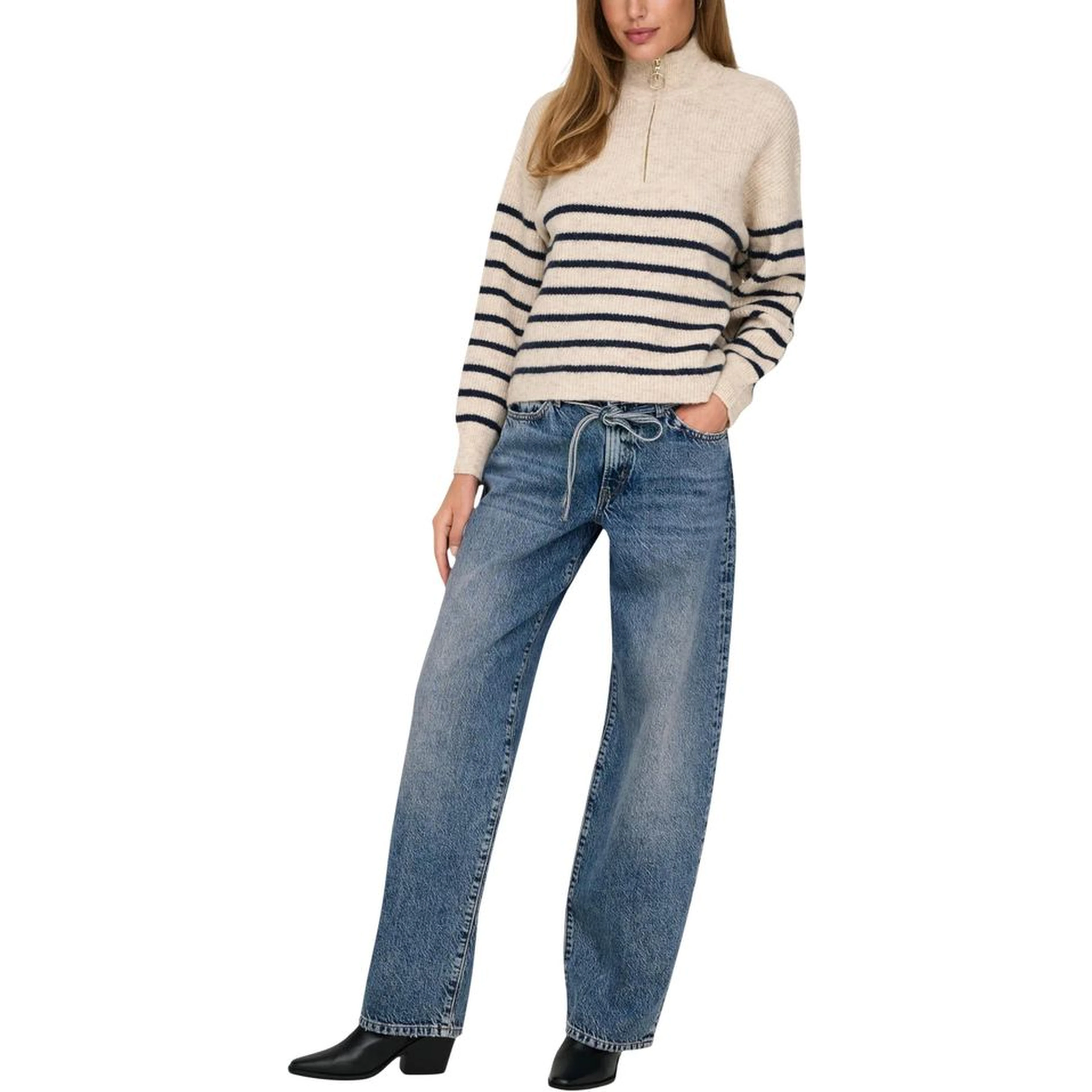 Light Blue Cotton Bootcut Jeans