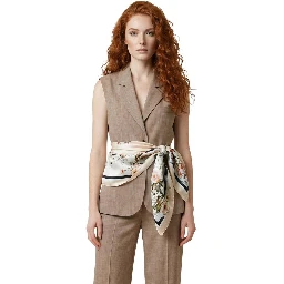 Beige Viscose Waistcoat