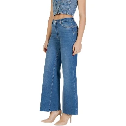 Blue Cotton Bootcut Jeans