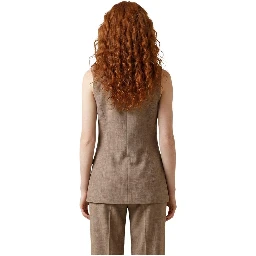 Beige Viscose Waistcoat