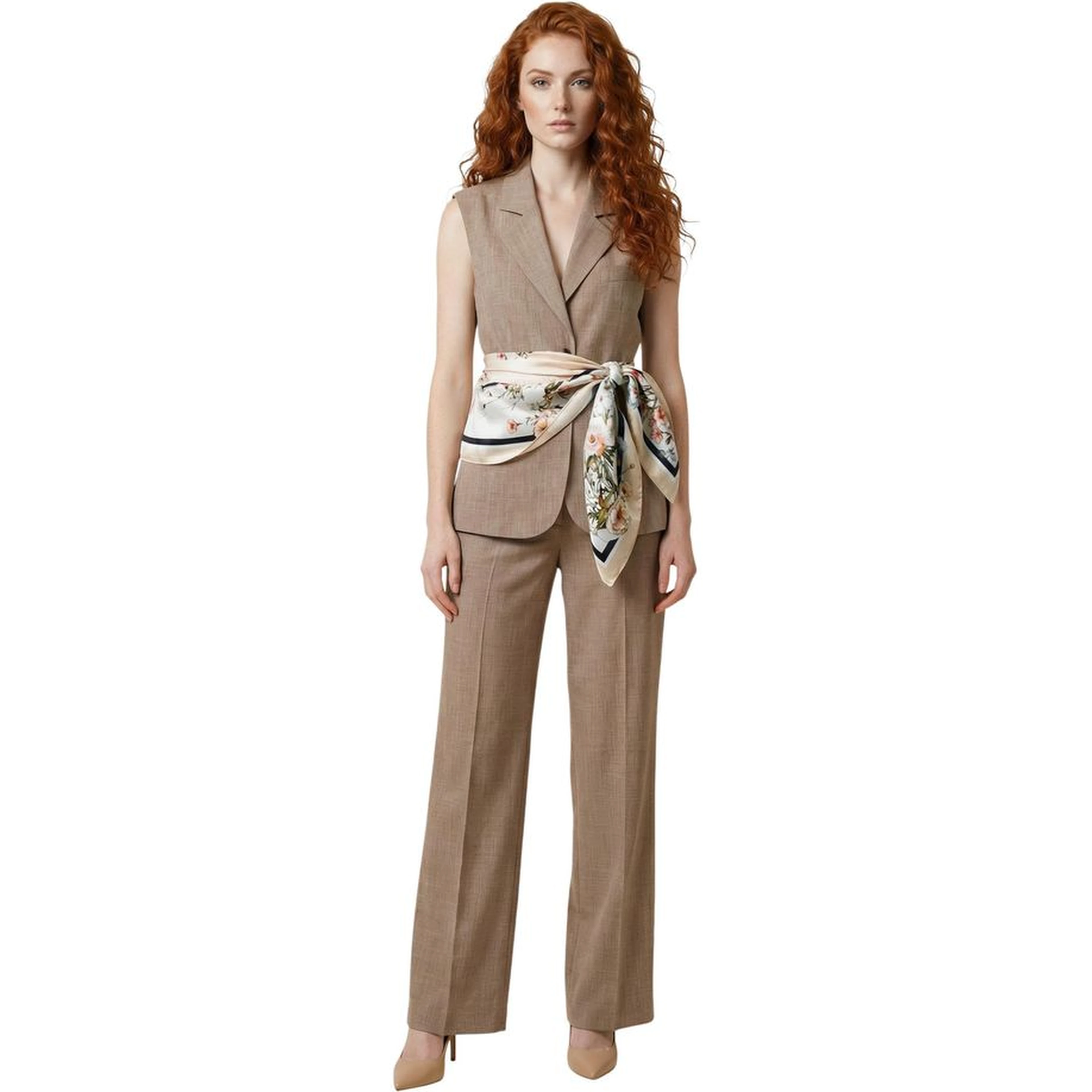 Beige Viscose Waistcoat