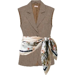 Beige Viscose Waistcoat