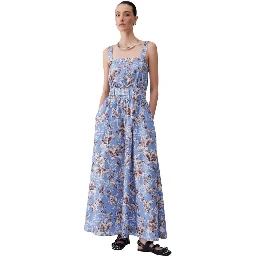 Blue Cotton Long Dress