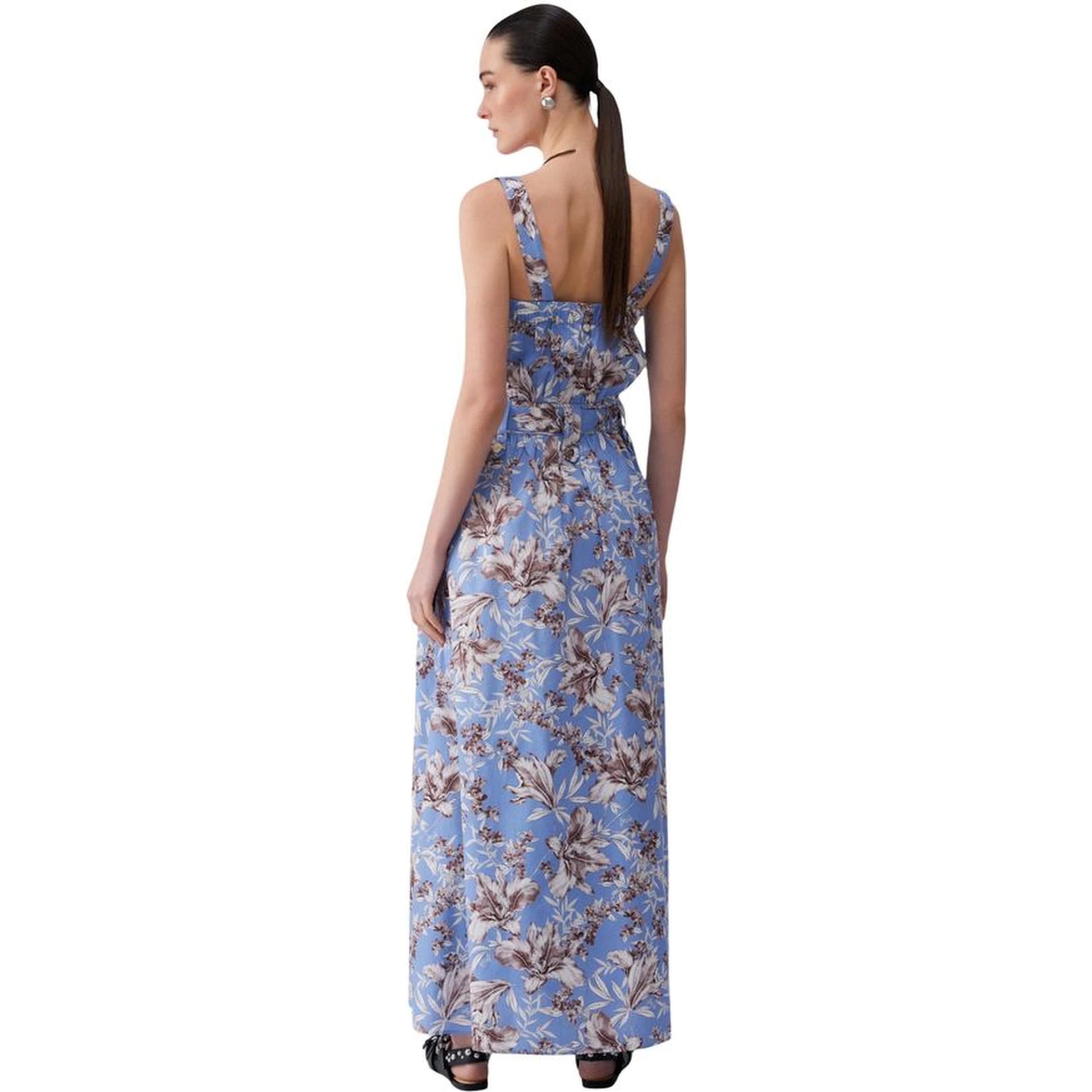 Blue Cotton Long Dress