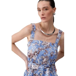 Blue Cotton Long Dress