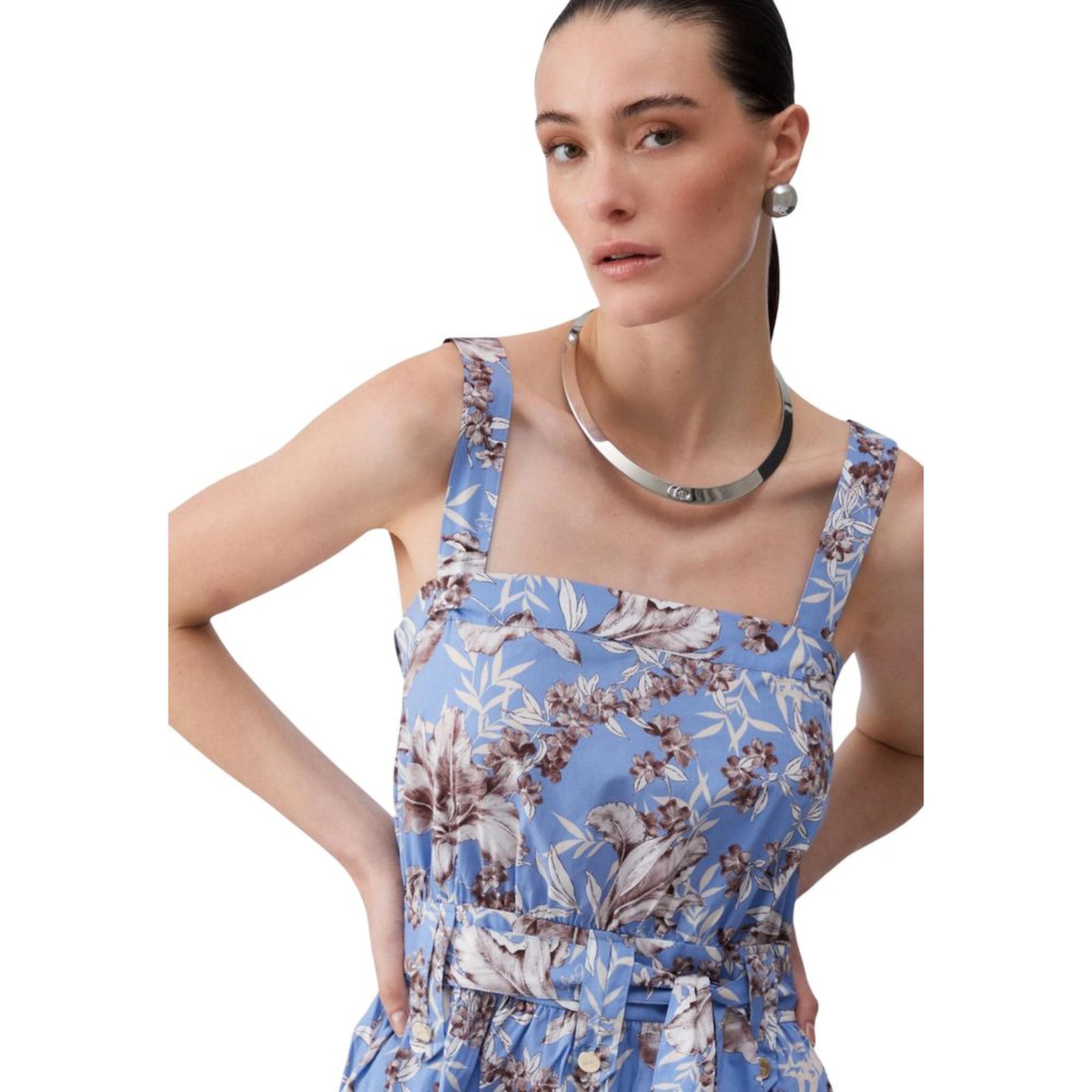 Blue Cotton Long Dress