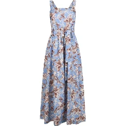 Blue Cotton Long Dress