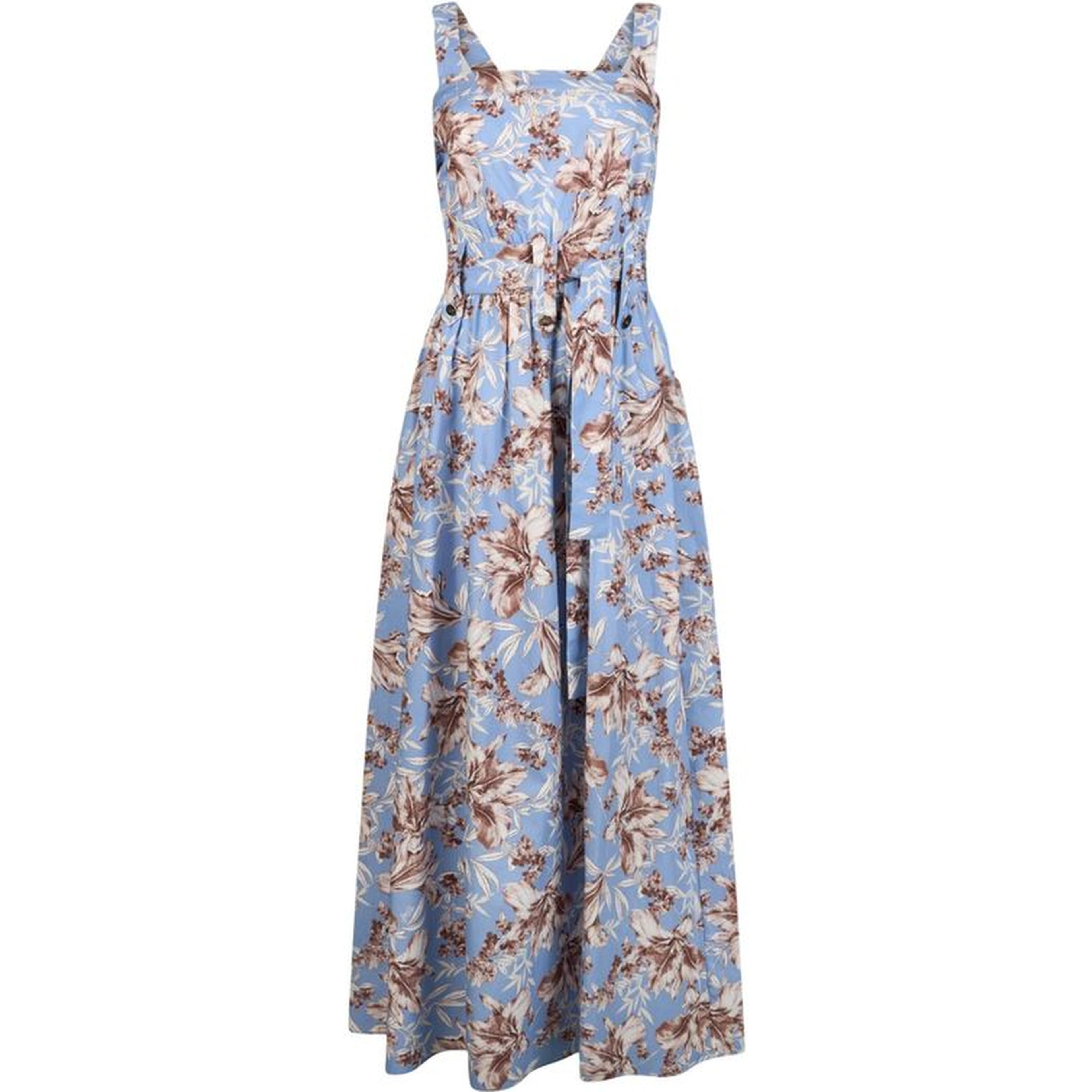 Blue Cotton Long Dress