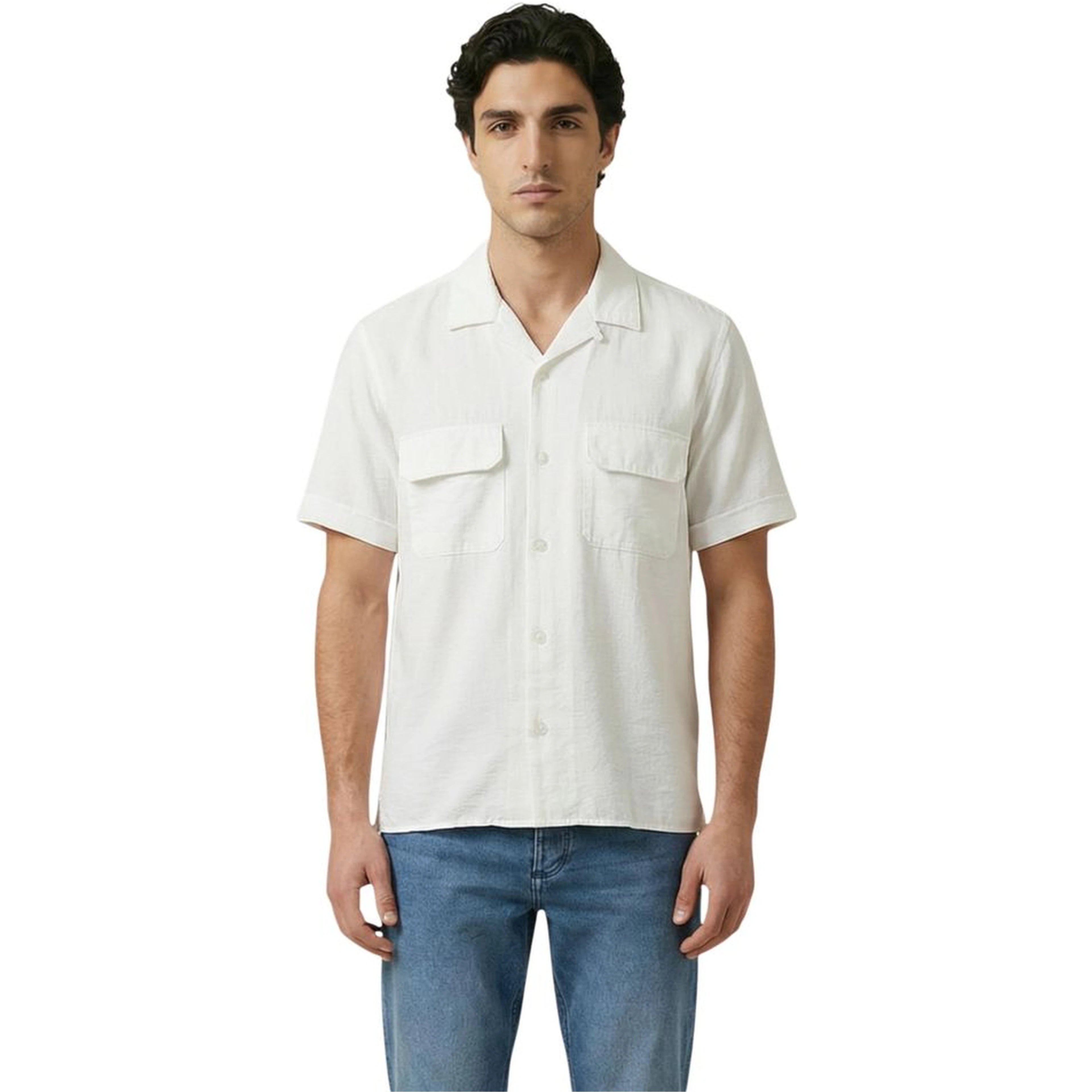 Beige Viscose Shortsleeve Shirt