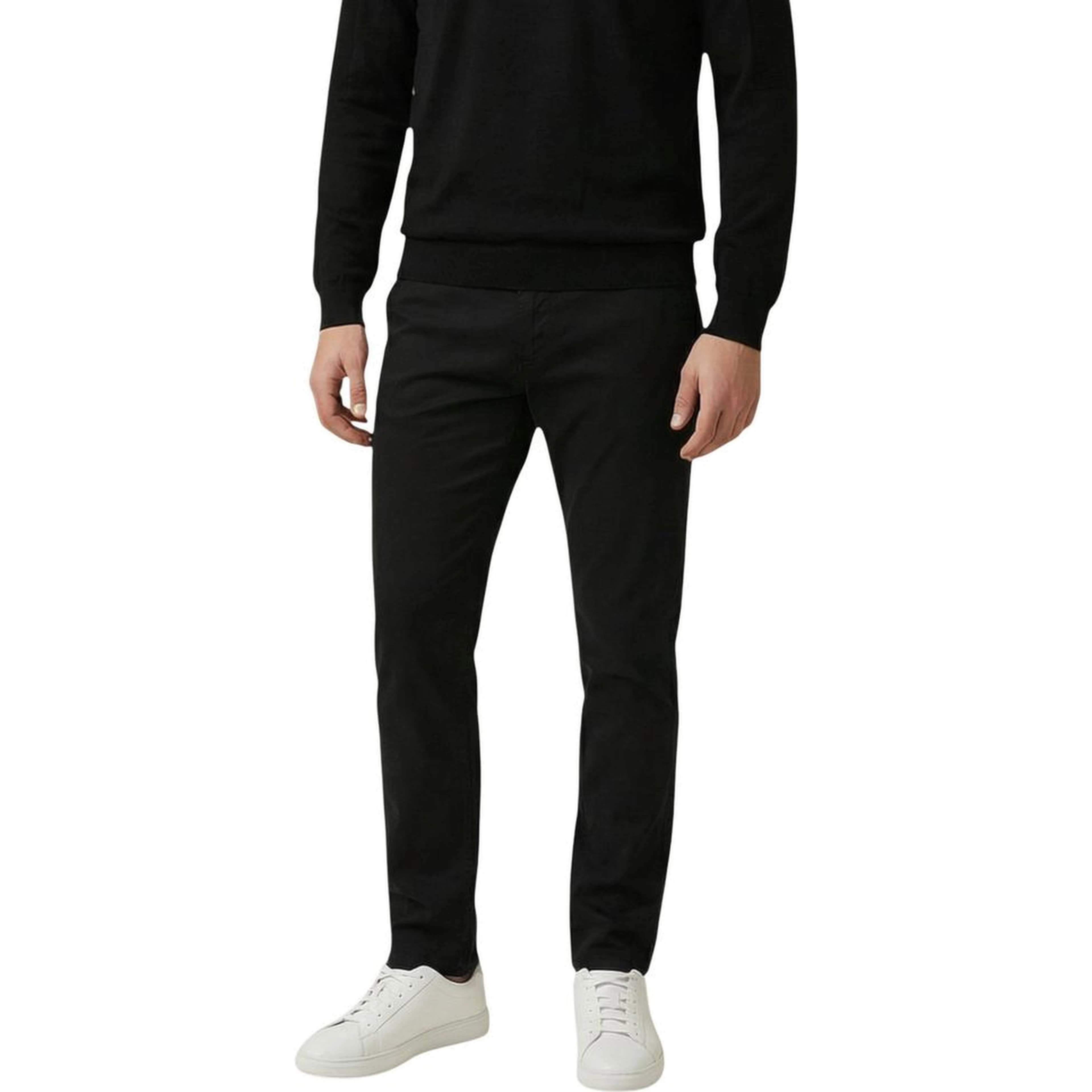 Black Cotton Skinny Pants